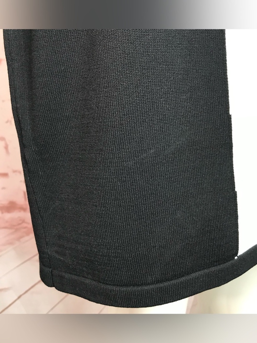CALVIN KLEIN M Petite Colorblock Knit Long Sleeve Dress Black Taupe Cream MP - Picture 11 of 15